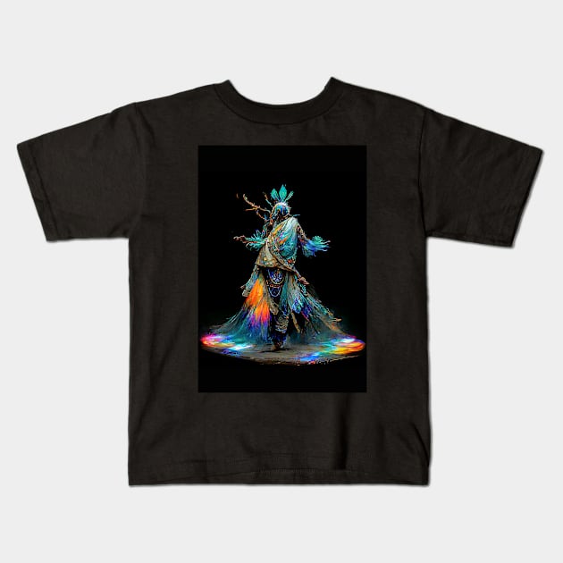 Dancing Iridescent Shaman 3 Kids T-Shirt by fairyfreak